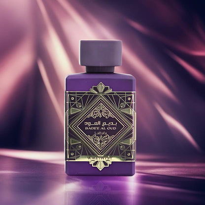 Lattafa Bade'e Al Oud Amethyst - Floral, Fruity, Amber, Oud - Eau de Parfum Long-Lasting Fragrance for Unisex, 3.40 Ounce / 100 ml