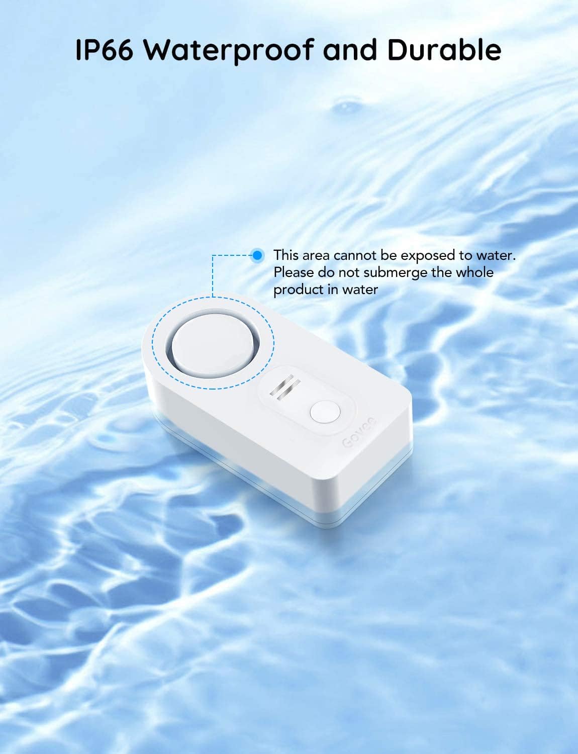 Govee Water Leak Detectors 5 Pack, 100dB Adjustable Audio Alarm Sensor, Sensitive Leak and Drip Alert, for Kitchen Bathroom Basement (Cannot Connect to Wi-Fi Directly)