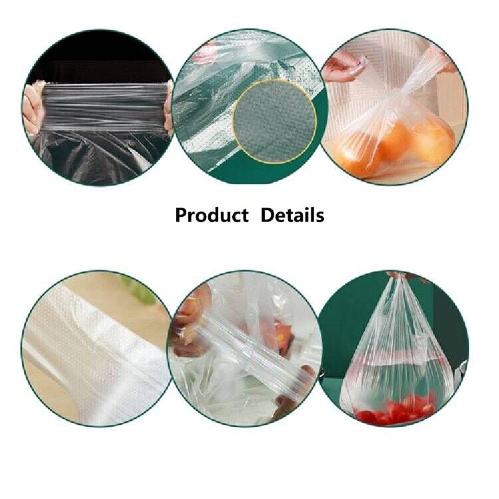 Lemecoo Plastic T-Shirt Bags with Handles,18.5 Inch x 11.8 Inch, 150 Pcs Clear Grocery Bags, Reusable Supermarket Shopping Bags