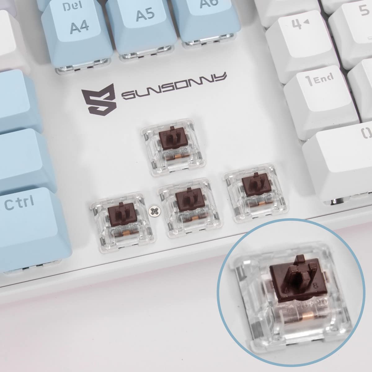 Mechanical Gaming Keyboard | Hot Swappable Mechanical Keyboard | Ice Blue Backlit Keyboard with Brown Switches and 104 Keys | Wired Gaming Keyboard | Mechanical Keyboard, PC Gaming Keyboards