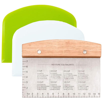 Premium Stainless Steel Dough Cutter and Scraper - Versatile Kitchen Utensil for Bread, Pizza, and Flat Top Griddles - Commercial Grade Bench Scraper and Chopper