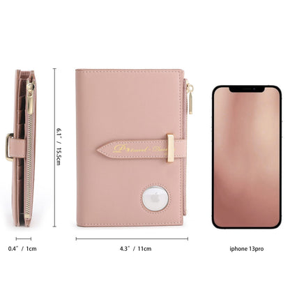 Passport Holder for Women, RFID Blocking Travel Wallet Case with Credit Card Holders, Slim Thin Leather Passport Wallet with Zipper