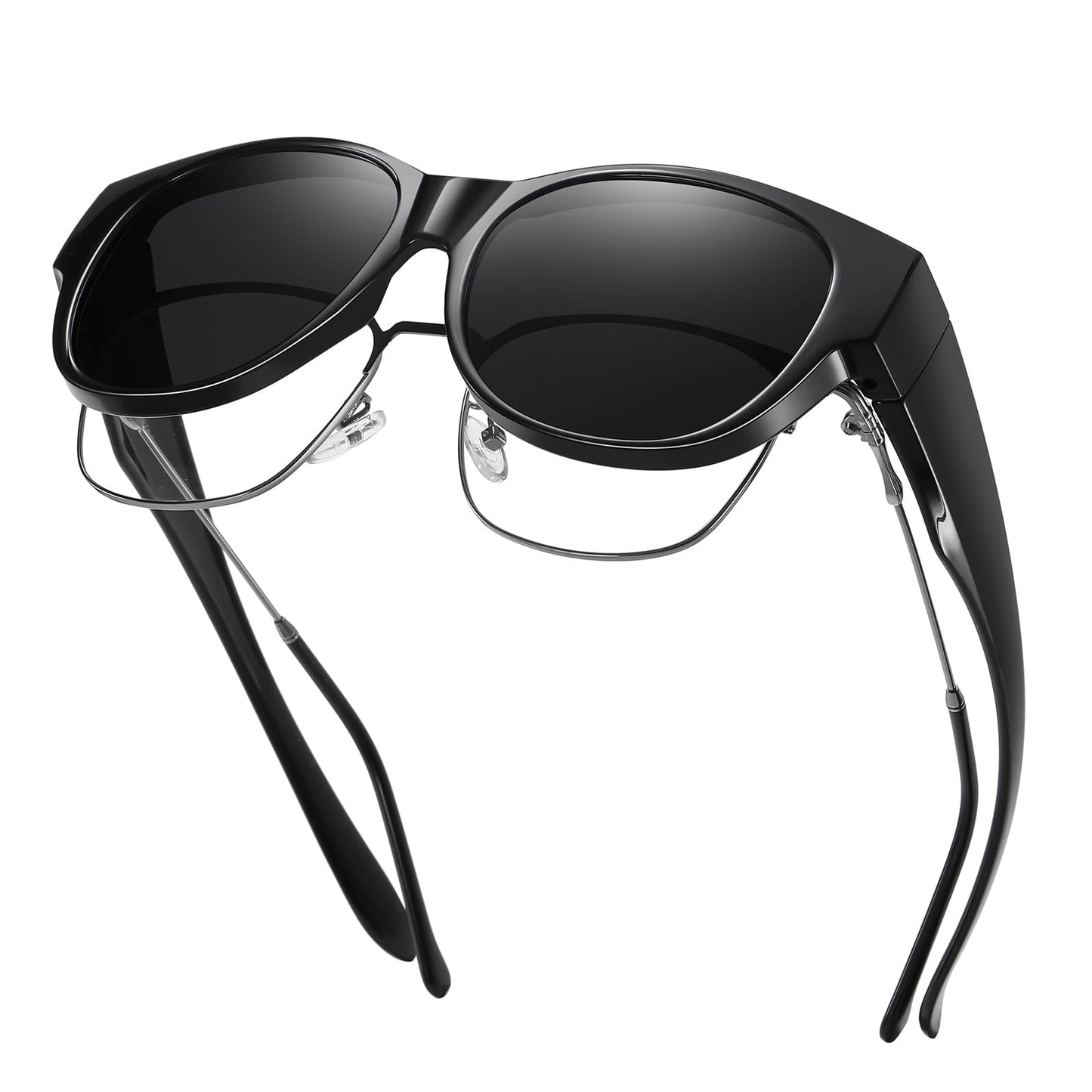 GEGURI Fit Over Glasses Polarized Sunglasses for Women & Men, Stylish Cat Eye Design Sun Glasses 100% UV Protection