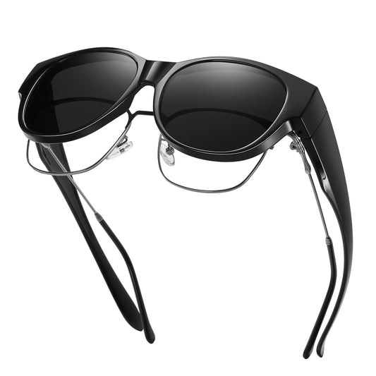 GEGURI Fit Over Glasses Polarized Sunglasses for Women & Men, Stylish Cat Eye Design Sun Glasses 100% UV Protection