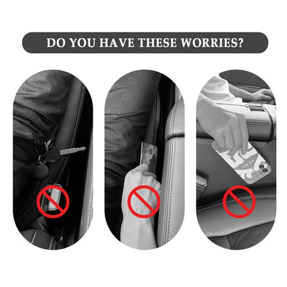 IHOTDER 2PCS Car Seat Gap Filler - Car Seat Gap Filler Organizer for Holding Phone,Key,Purse - Universal Car Gap Filler Fits Car Truck SUV Car Interior Accessories (Black/2PCS)…
