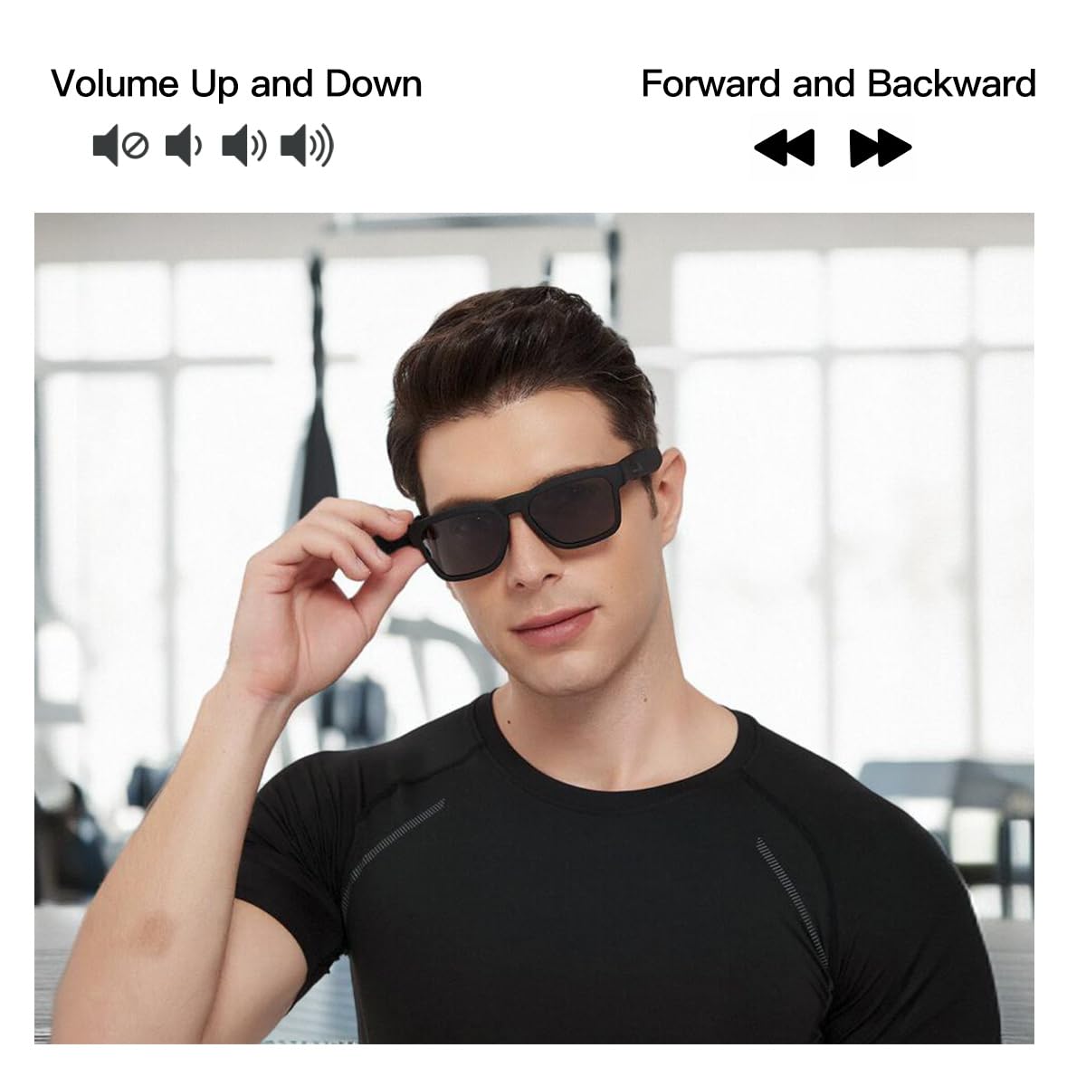 OhO Smart Glasses,Polarized Sunglasses with Bluetooth Speaker,Athletic/Outdoor UV Protection and Voice Control,Unisex (Grey Lens)