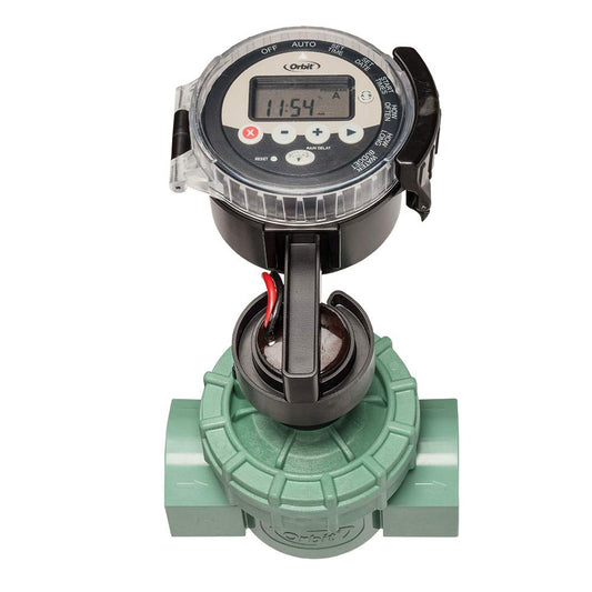 Orbit 57860 Outdoor Battery-Powered Water Sprinkler Timer with 1-Inch. FPT Jar Top Automatic Sprinkler Valve