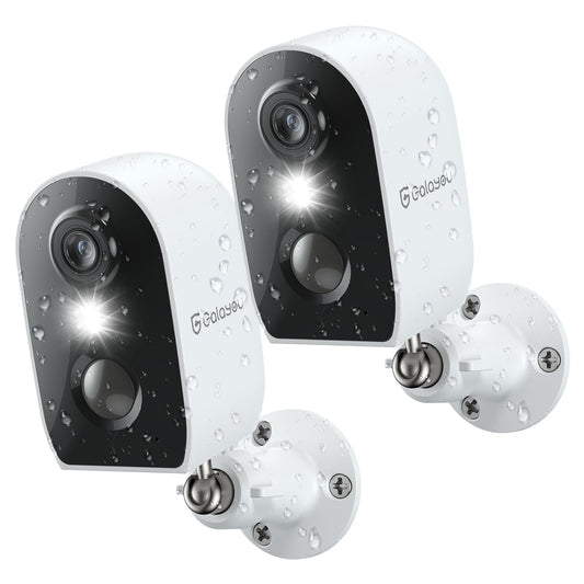 GALAYOU 2K Outdoor Camera Wireless - Battery Powered Security Camera AI Motion Detection Siren Alarm, Home Cameras with Color Night Vision, 2-Way Talk, Waterproof, Cloud/SD Storage 2PACK 2.4Ghz WiFi