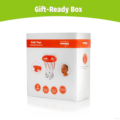 MARPPY Bath Toys - Bathtub Basketball Hoop for Kids Toddlers - Mold Free Bath Toys with Suction Cup & 3 No Hole Balls - Shower and Bathtub Toys for Toddlers - Boys Girls