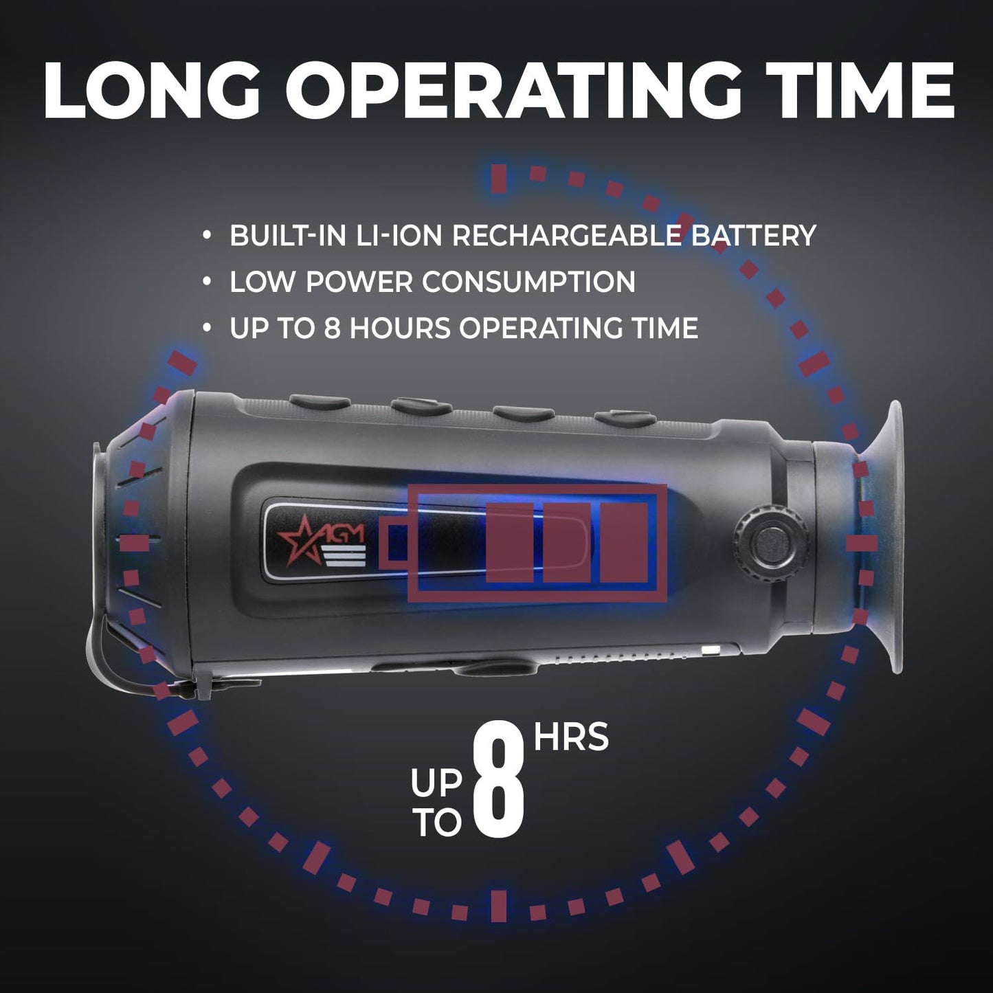 AGM Global Vision Taipan TM15-256 Thermal Imaging Monocular - 256x192 Resolution, 12μm Pixel Pitch, Video Recording 1-8x Digital Zoom Heat Vision Thermal Optic for Hunting