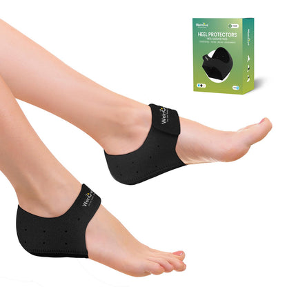 Plantar Fasciitis Gel Heel Protectors - Welnove Heel Cups for Women Men Heels Spur Pain Relief - Heel Inserts Pads for Achilles Tendonitis Dry Cracked Heel Support Cushion (W 4.5-9 / M 5-8)