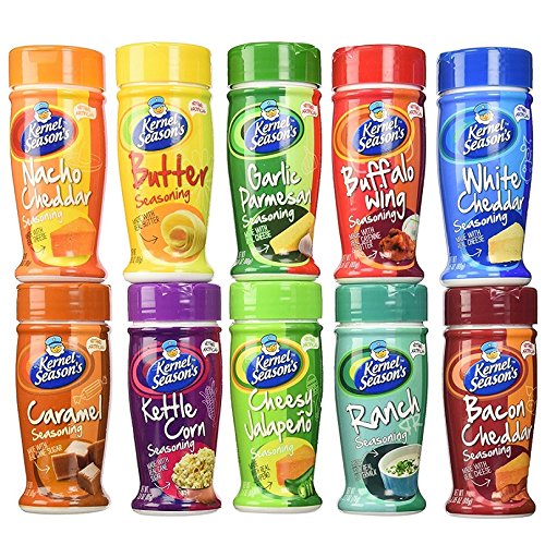 Kernel Season's Popcorn Seasoning Large Sampler Pack 2.7oz Container (Variety Pack of 10 Different Flavors)