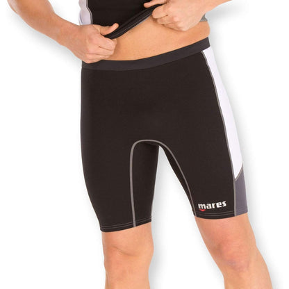 Mares Men's Trilastic Rash Guards Shorts - Durable Lightweight Quick-Drying UPF 50+ Sun Protection Water Sports Swimsuit Bottoms, Black/White, X-Large