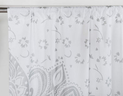 Popular Handicrafts Printed Curtains for Living Room Set of 2 Indian Hippie Bohemian Beautiful Ombre Color Mandala Curtain for Bedroom Panels White Valance 83 x 38 Inches