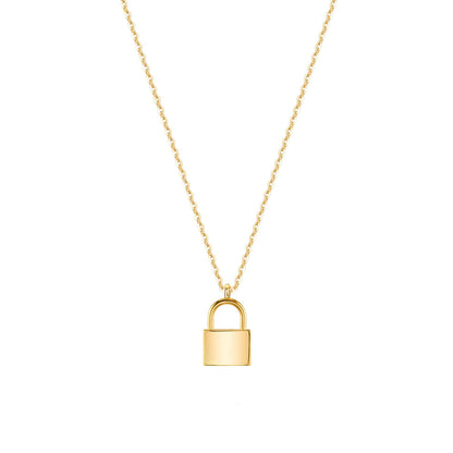 MEVECCO Gold Dainty Lock Necklace for Women 18K Gold Plated Cute Tiny Padlock Boho Love Elegant Necklace
