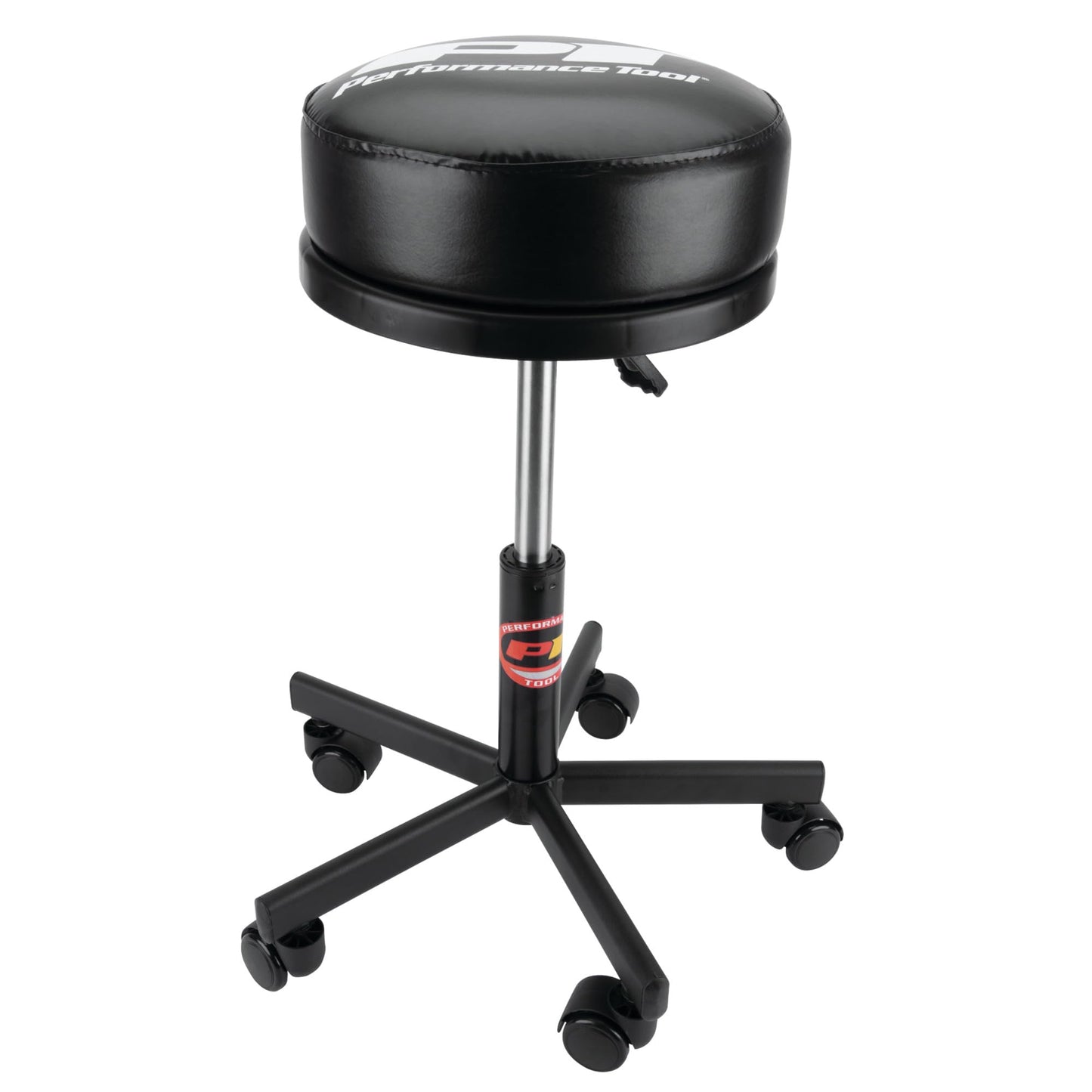 Performance Tool W85033 Extra-Thick Big Top Pneumatic Rolling Shop Stool for Mechanic Garages and Workshops, Black, 19x19x18.5-Inches