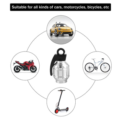 SINGARO Aluminum Tire Valve Cap, Car Tire Waterproof and Dustproof Valve Stem Cover Accessories, Universal for SUV, Car, Bike and Motorcycle (4PCS Silver)