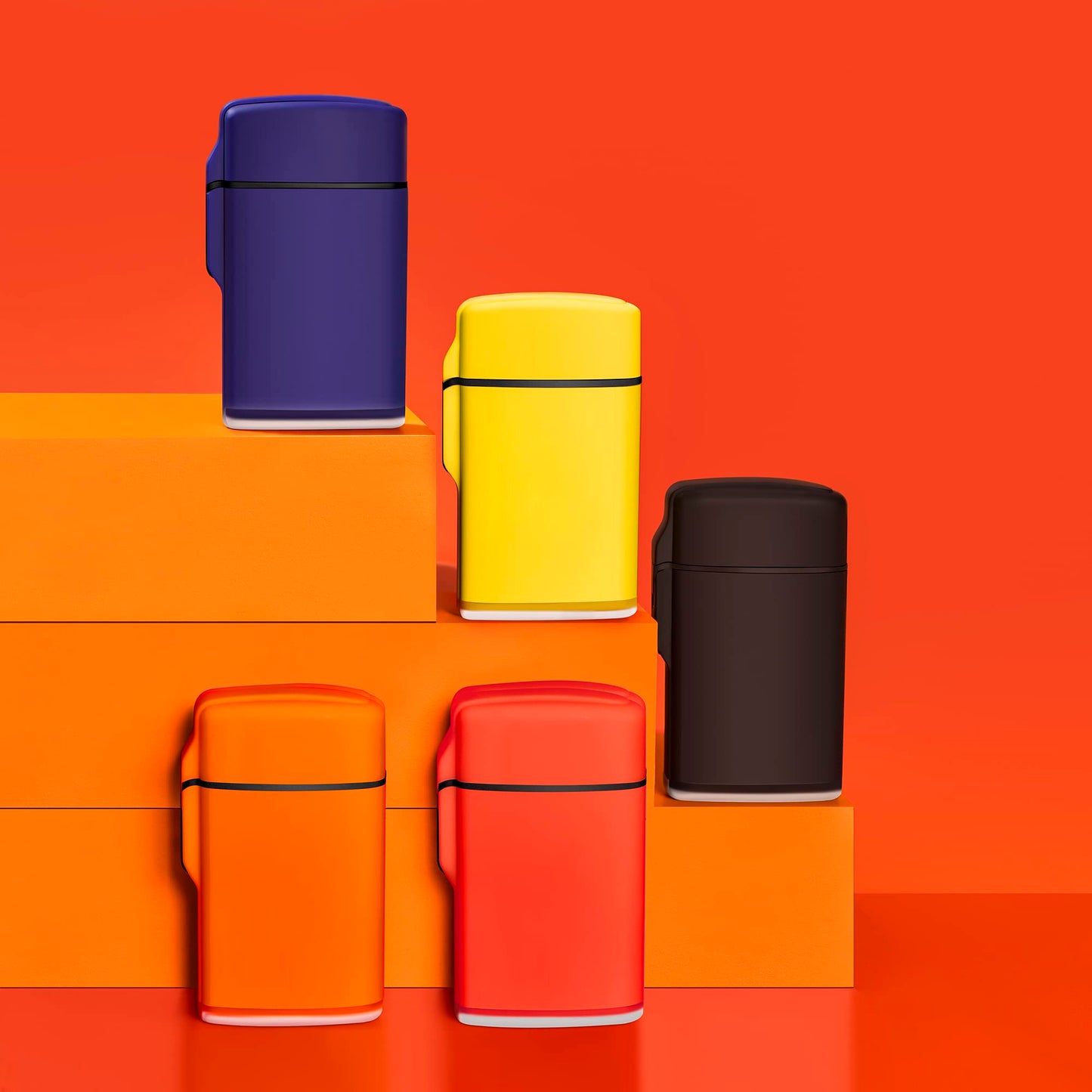 Navpeak Mini Torch Lighter Windproof Jet Flame Butane Refillable Pocket Lighter for Candles, Camping, Fireplaces, Gas Stove, BBQ & Survival Gear, Pack 2, Black Color (Butane not Included)