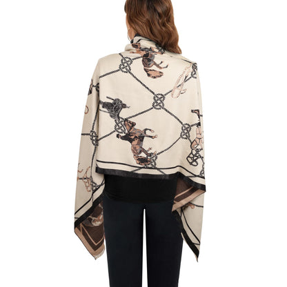 EXTREE Scarfs for Women Pashmina Silky Shawl Wrap for Evening Dressing Blanket Open Front Poncho Cape