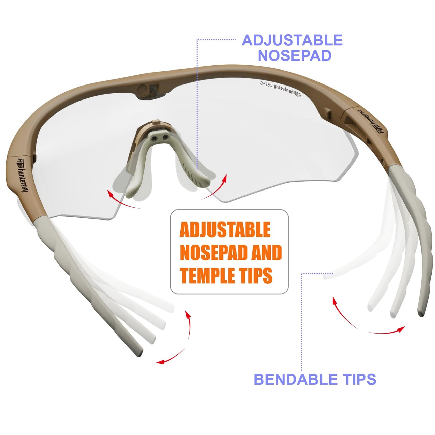 HTS HUNTERSKY S53 anti fog Tactical Shooting Range Safety Glasses Ballistic eye protection Hunting Airsoft Riding Pickleball lab chemistry goggles