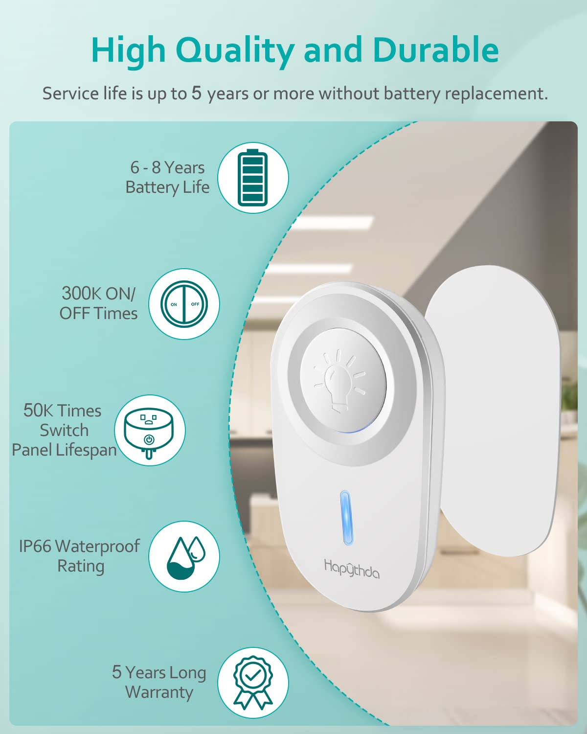 HAPYTHDA Remote Control Outlet,15A/1500W, 500 Feet RF Range Remote Light Switches Kit, No Wiring Needed Wireless Remote Outlet for Light, Small Electrical Appliance, with Anti-Surge 4000V