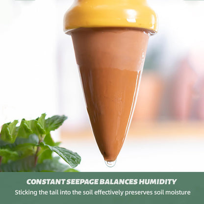 4 Pack Terracotta Watering Spikes, Vacation Self-Watering Planters Devices - Continuous Moisture with Slow Release Watering System - Perfect for Indoor Outdoor Plants (Big Head)