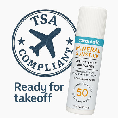 Reef Safe Sunscreen SPF 50 Facestick - Biodegradable, Hawaii & Mexico Approve, Zinc, Vitamin E, Oxybenzone & Octinoxate Free, Water Resistant, Natural Ingredients, Made in USA by Coral Safe