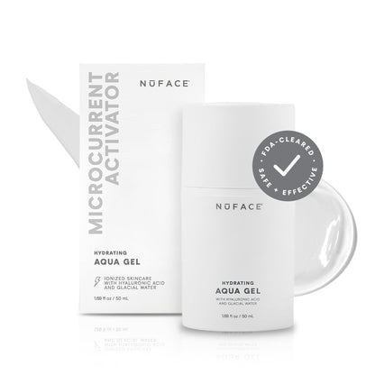 NuFACE Aqua Gel Activator - Microcurrent Conductive Gel & Activator Powered by IonPlex & Hyaluronic Acid to Enhance Results of NuFACE Microcurrent Facial Device - Improves Skin Radiance (1.69 oz)
