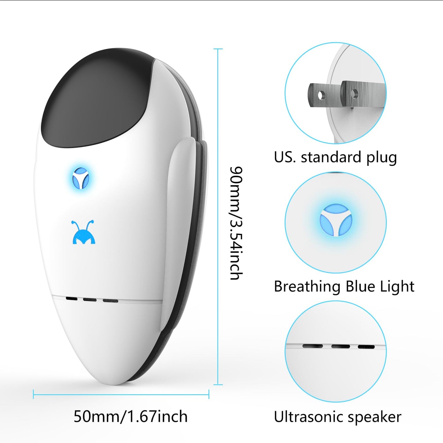 2025 Upgraded Ultrasonic Repeller & Insect Indoor Repeller, Ultrasonic Plug in Repellent for Roach, Rodent, Mouse, Bugs, Mosquito, Mice, Spider, Ant, Electronic Pest Deterrent, 4 Packs