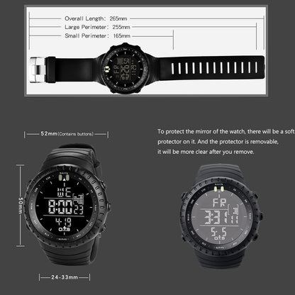 PALADA Men's Digital Sports Watch Waterproof Tactical Watch with LED Backlight Watches for Men (Black)