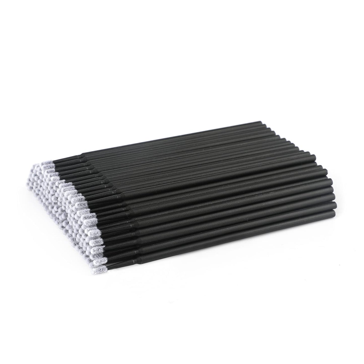 G2PLUS 500PCS Cotton Swabs, Black Disposable Micro Applicators Brush for Makeup and Personal Care, Micro Swabs for Eyelash Extensions, Nails, Eyeliner (Head Diameter: 2.5mm/0.098'')