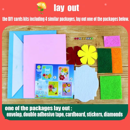 QIAONIUNIU Card Making Kits DIY Handmade Greeting Card Kits for Kids, Christmas Card Folded Cards and Matching Envelopes Thank You Card Art Crafts Crafty Set Gifts for Girls & Boys