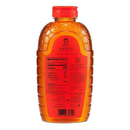 Nate's 100% Pure, Raw & Unfiltered Honey - Award-Winning Taste, 32oz. Squeeze Bottle