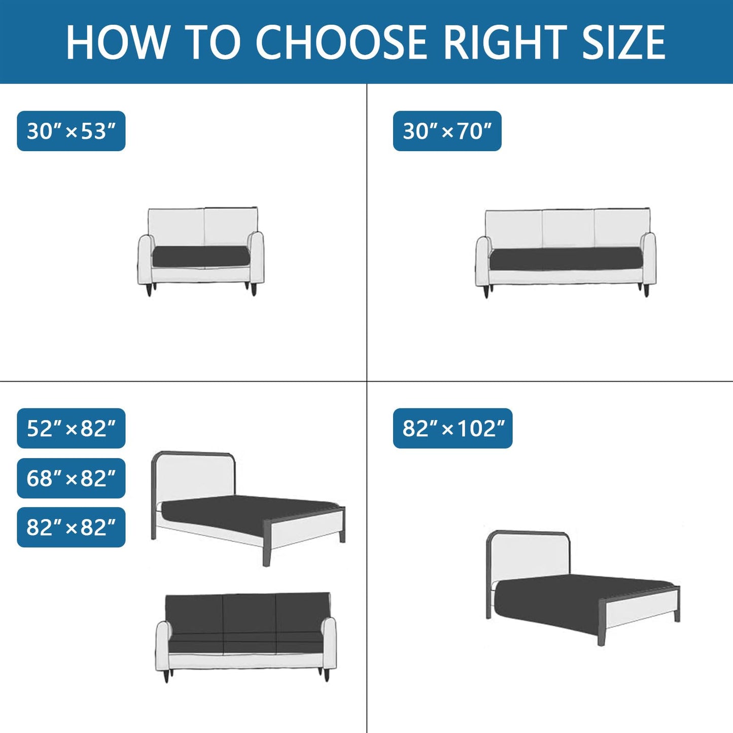 hyha Waterproof Dog Blanket, Reversible Pet Bed Blanket, Soft Sofa Couch Cover for Dogs Washable, Waterproof Pet Couch Covers for Sofa Puppy Cats Furniture Protector(30"x70", Grey/Dark Grey)