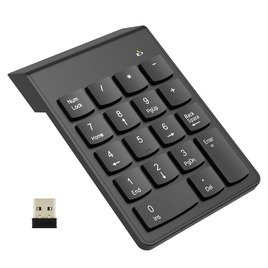NOOX Wireless Number Pad, Numeric Keypad Numpad Keyboard 10 Key USB Keypad Office Accounting Essentials Desktop Computer Laptops Accessories Compatible Chromebook Notebook EliteBook MateBook etc.