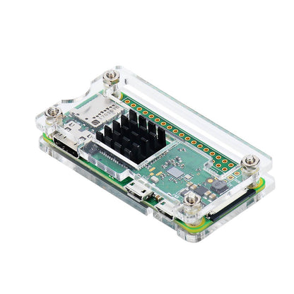 iUniker Raspberry Pi Zero Case, Case for Raspberry Pi Zero 2 w, with Heatsink, HDMI Adapter, OTG Cable, Header, ScrewDriver, Power Switch for Pi Zero 2 w/w (Clear)