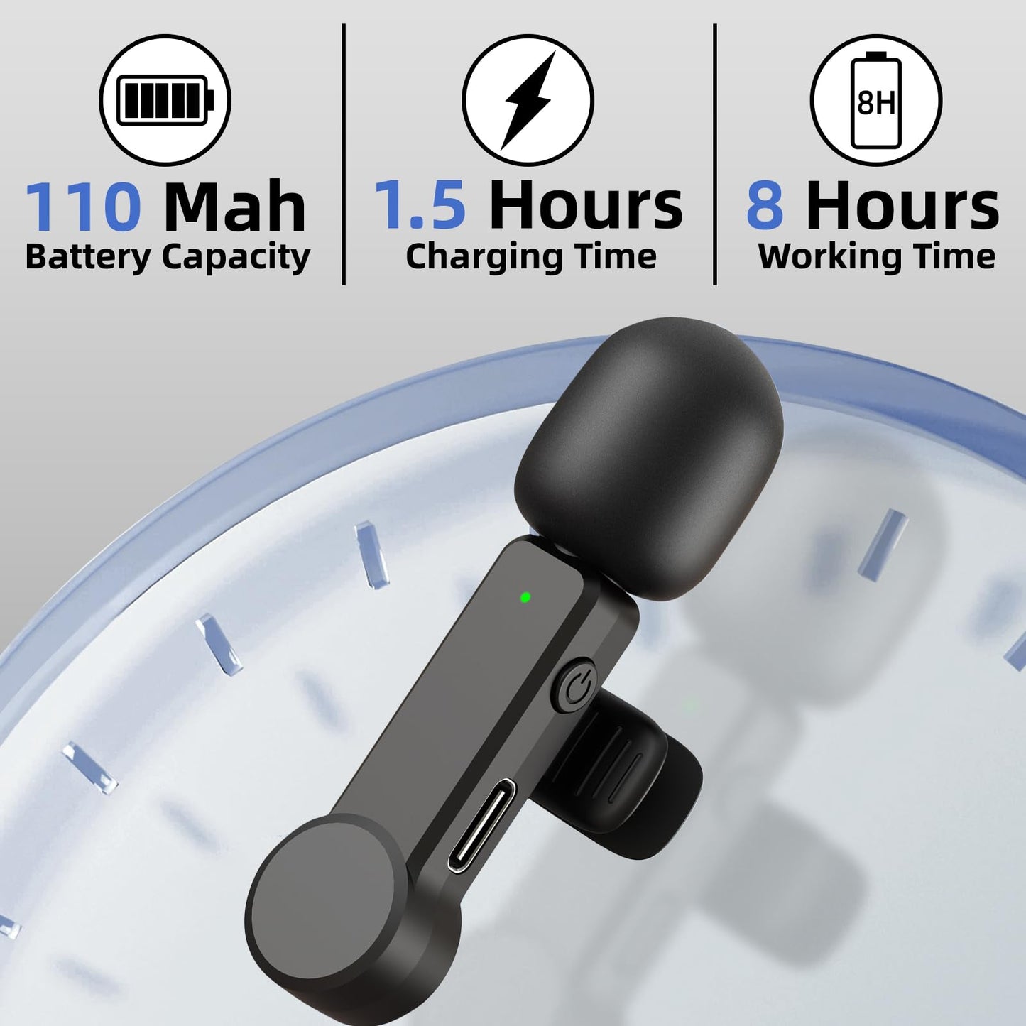 NPTCL Wireless Lavalier Microphone for Android and iPhone 15, Noise Canceling Lav Mic USB C Lapel Mic with Lighning Adapter for iPhone Video Recording Vlog TikTok