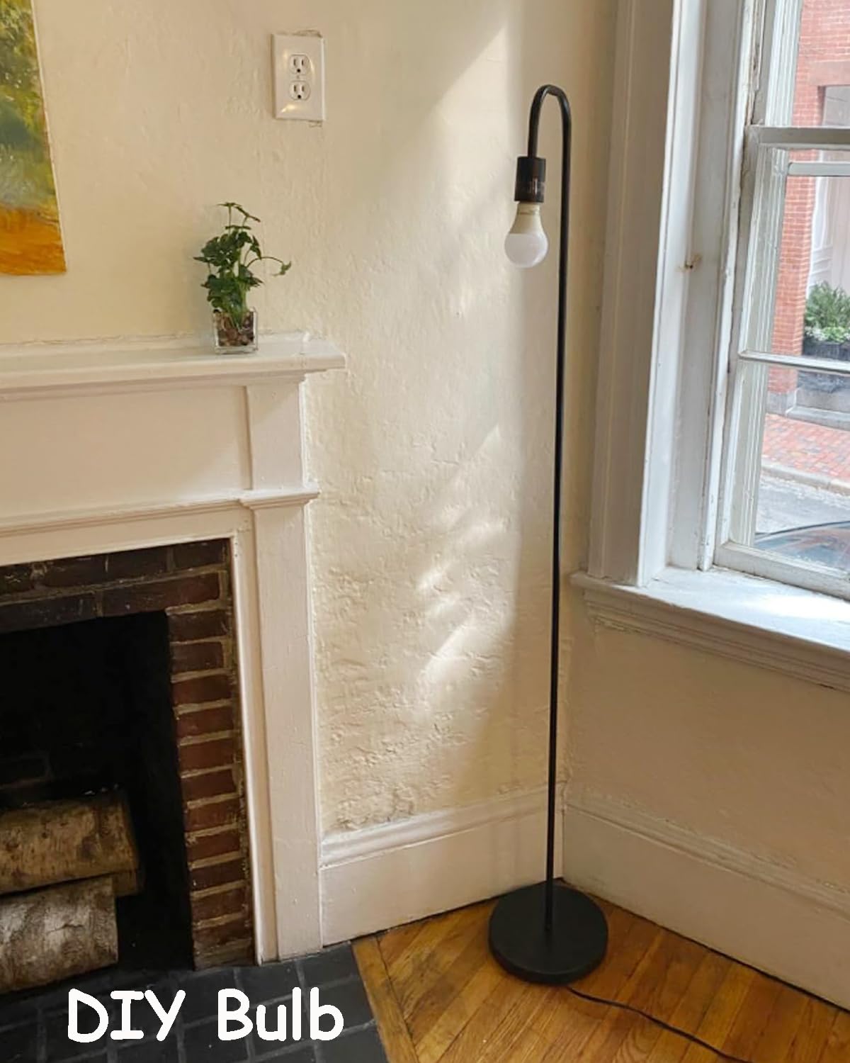 Oneach 63.75" Industrial LED Floor Lamp for Living Room Bedroom Reading Office Metal Minimalist Standing Lamp Tall Pole Lamps Office Black(Bulb not Included)