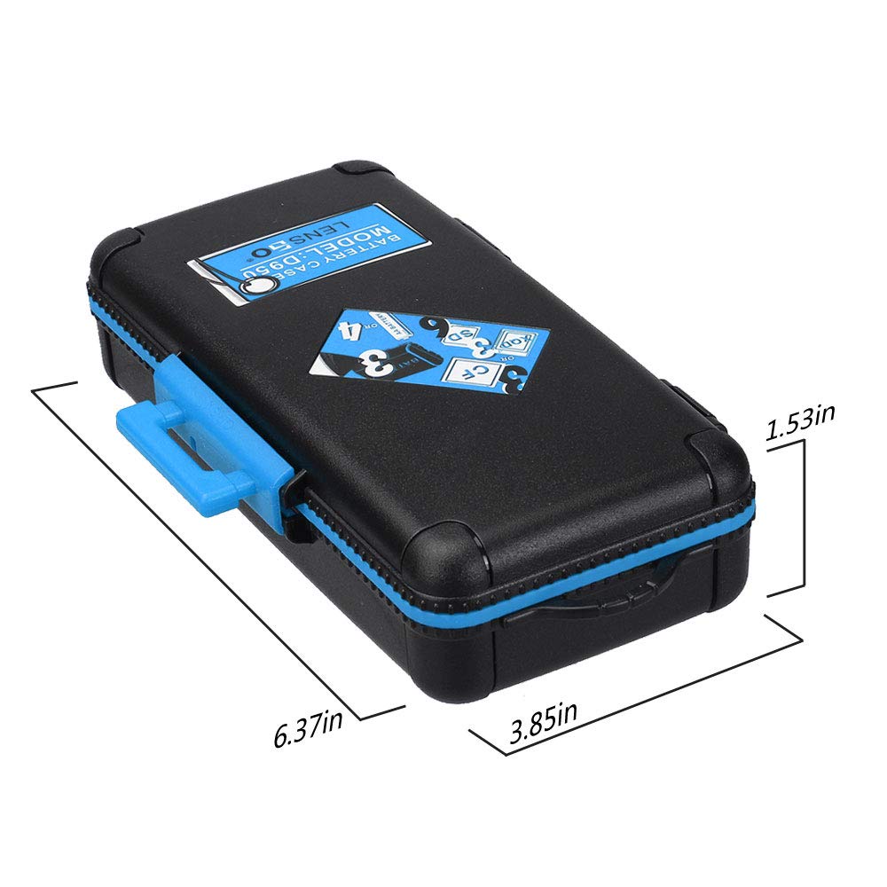 LENSGO Camera Battery Memory Card Case, Memory Card Hard Protector Case Water-Resistant Anti-Shock Storage Box for 3 Camera Batteries 3 XQD or 3 CF Cards 6 SD Cards（Blue）