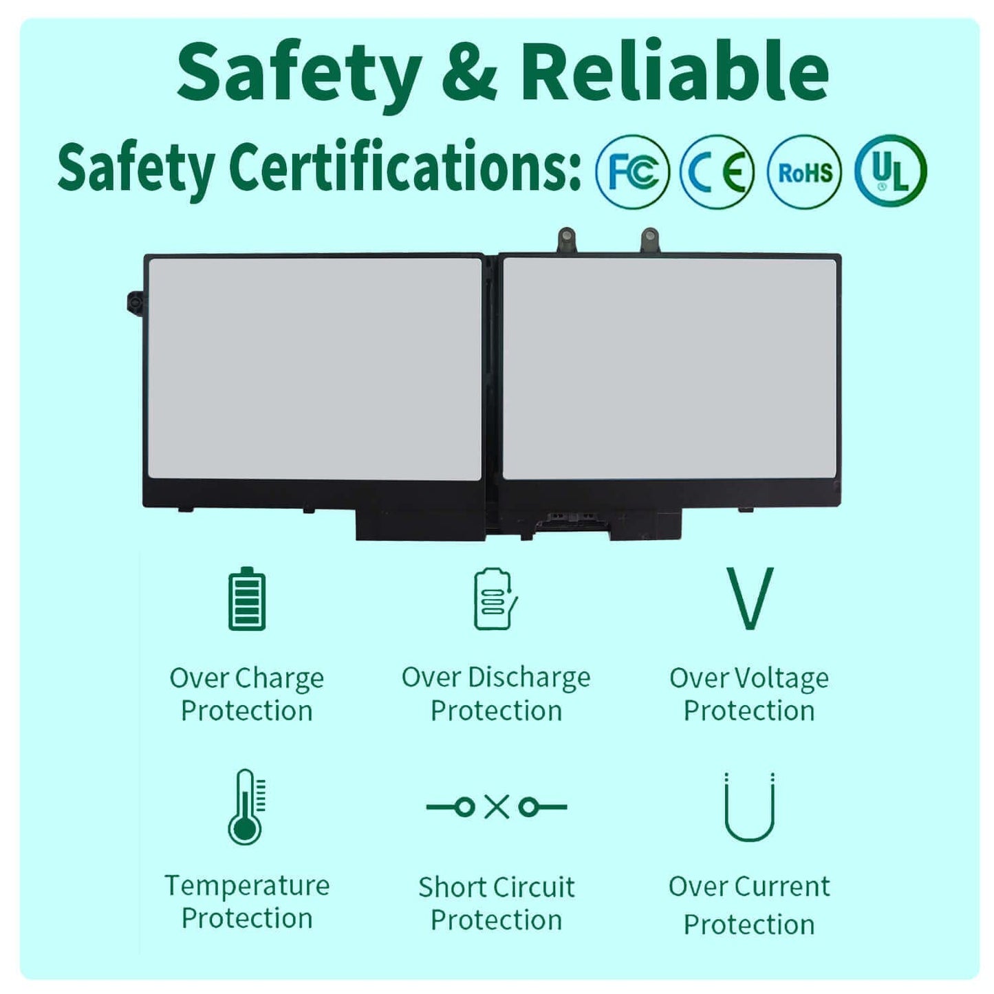68Wh 3HWPP Replacement Battery for Dell Latitude 5410 5510 5501 5401 5411 5511 Precision 3541 3551,Inspiron 7706 2-in-1, Inspiron 17 7500 7506 2-in-1 Black 03HWPP 10X1J N2NLL 1VY7F 451-BCMN 15.2V