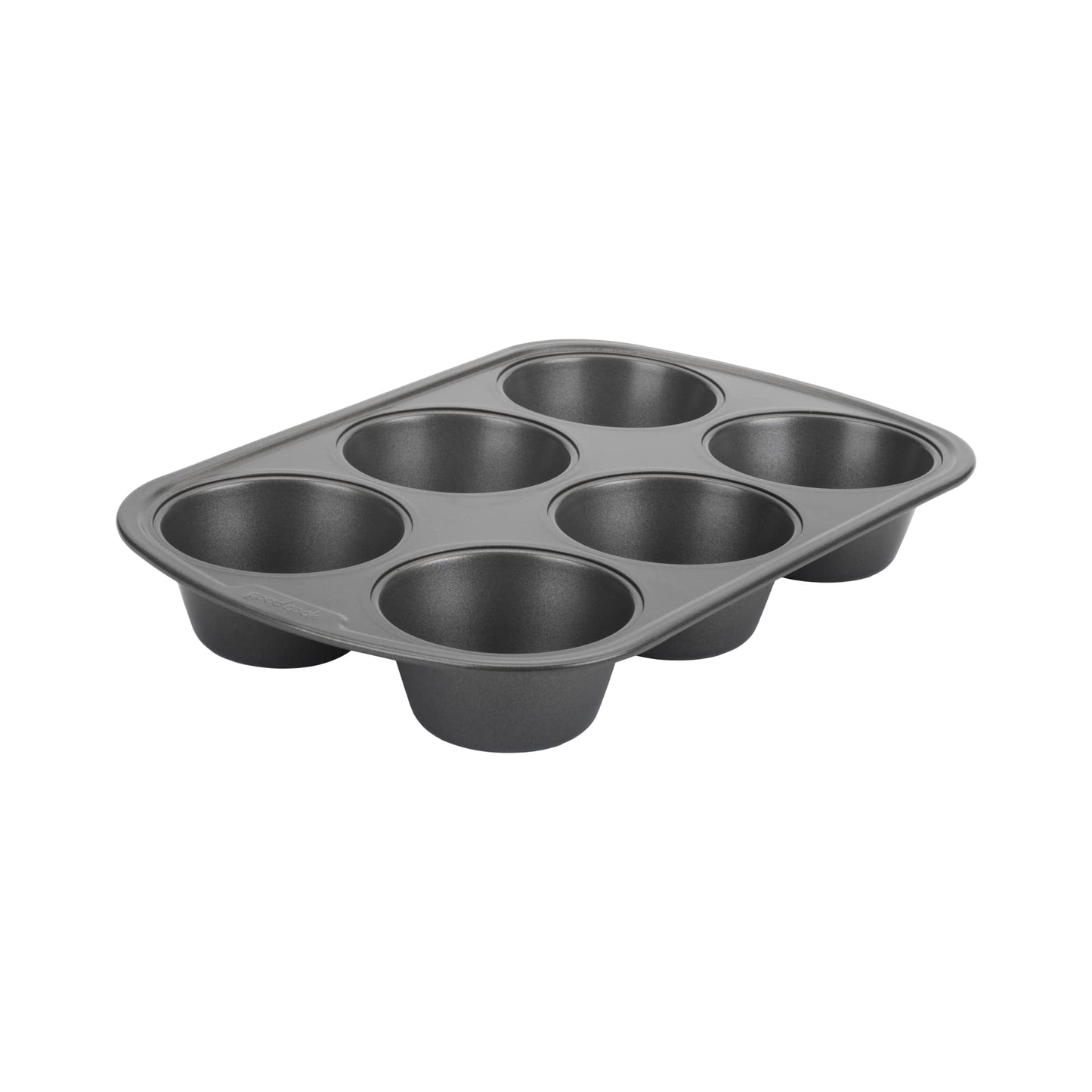 GoodCook Everyday Nonstick Steel Jumbo Texas Muffin Pan, 6-cup, Gray