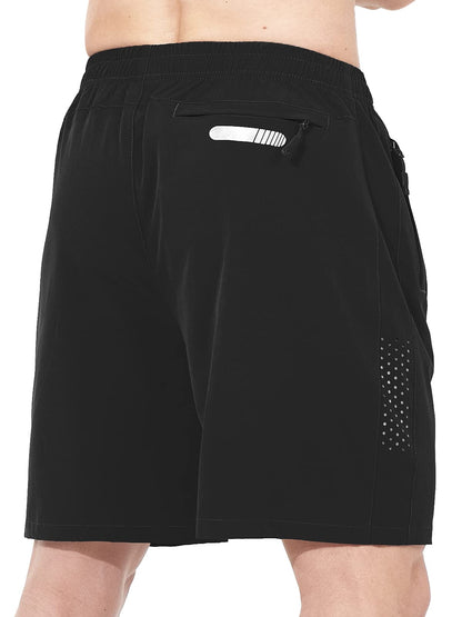 NORTHYARD Men's Athletic Running Shorts Quick Dry Workout Shorts 7"/ 5"/ 9" Lightweight Sports Gym Basketball Tennis Hiking Exercise Black L