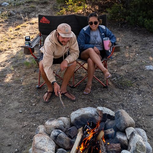 Kelty Loveseat 2-Person Oversized Camping Chair – Folding Heavy Duty Double Camp Seat for Soccer Games, Backyard, Tailgating and Beach Days (Dark Shadow/Navy)