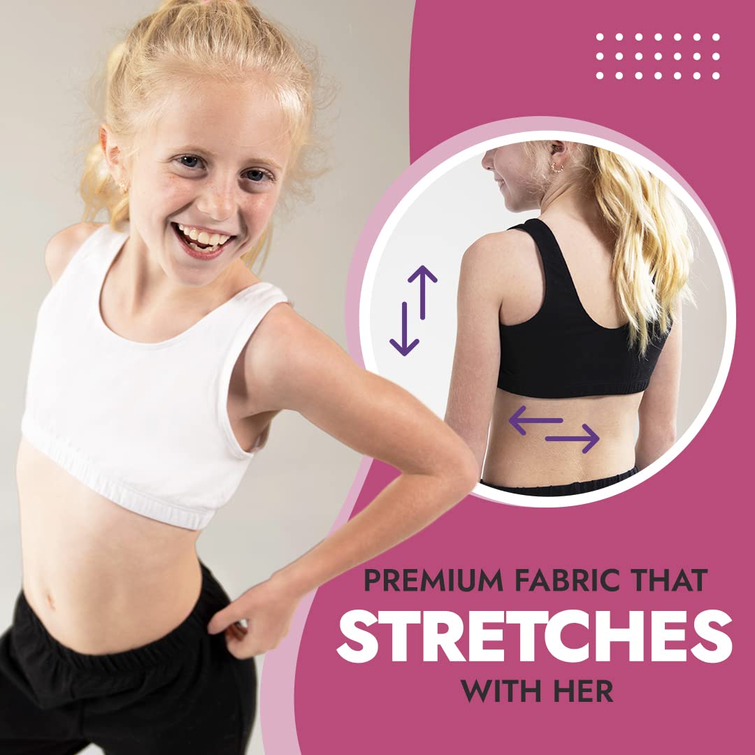 Popular Girls Sports Racerback Bra - Training Bras for Teens 2pk Pink Camo XL