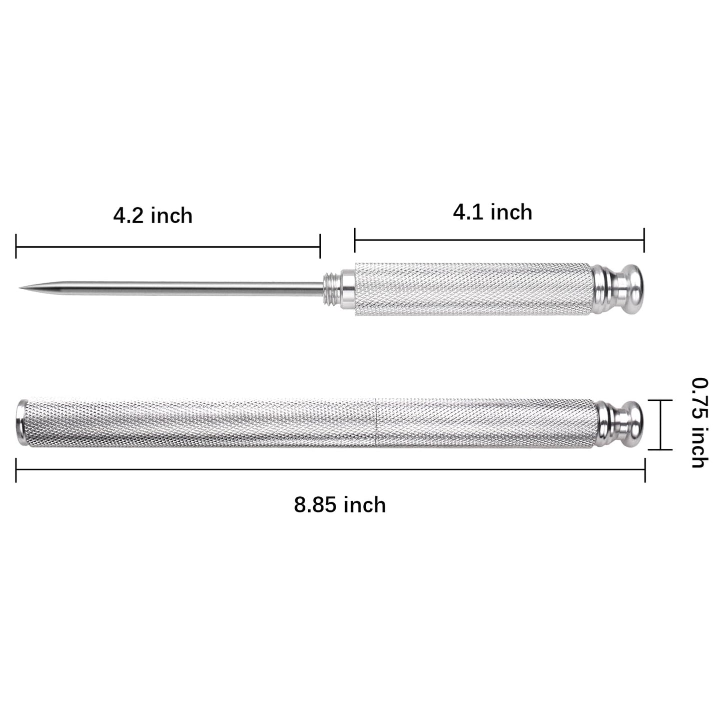 MUMIAO Ice Picks Aluminium Alloy Handle Stainless Steel Knife With Safety Cover Ice Tool Kitchen Tool for Restaurant Bar Home (Silver)