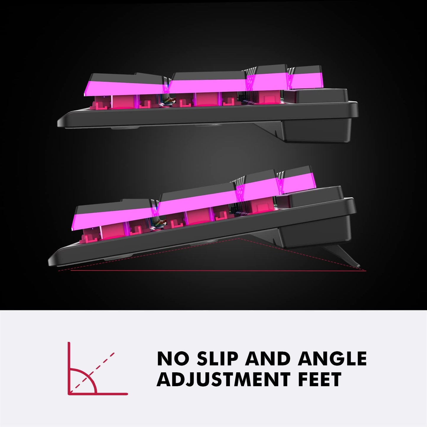 NPET K10V4 Wired Gaming Keyboard, RGB 10 Zone Backlit, Spill-Resistant Design, Multimedia Keys, Quiet Silent USB Membrane Pudding Keyboard for Desktop, Computer, PC