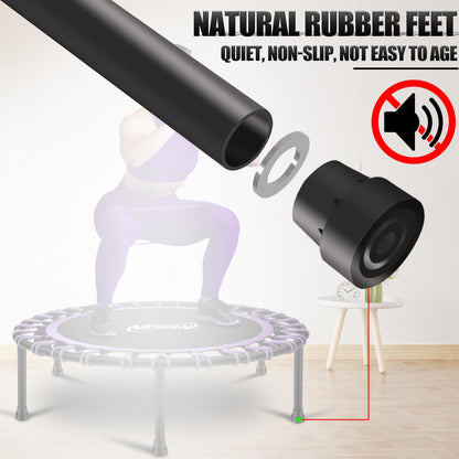 Newan 40" Silent Mini Trampoline Fitness Trampoline Bungee Rebounder Jumping Cardio Trainer Workout for Adults-Max Limit 330lbs