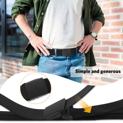 AGPTEK Travel Money Belt, Hidden Money Pouch, Anti-Theft Security Waist Wallet, Secret Compartment Money Hideaway for Business Trip Jogging Outdoor Working, Gift for Fathers Dad Men Boyfriend, Black