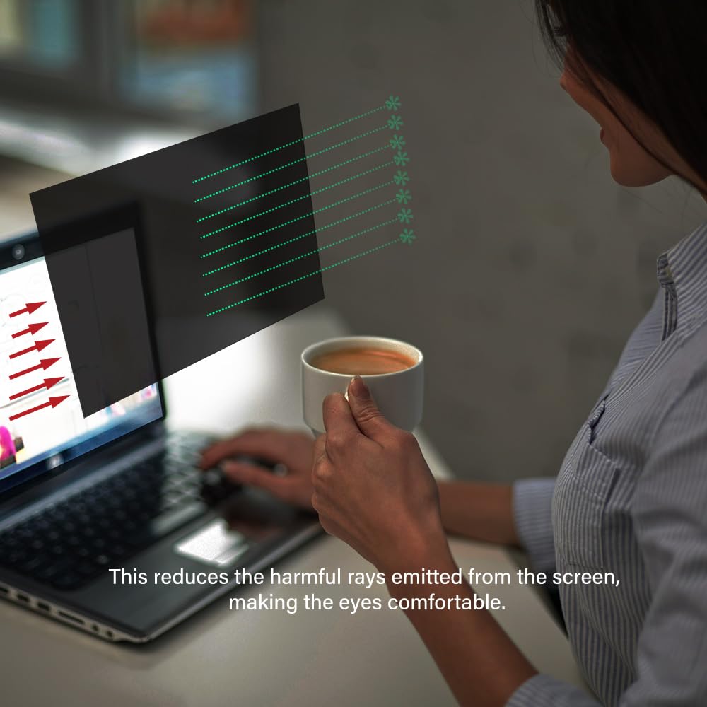24 Inch - 16:9 Aspect Ratio - Computer Privacy Screen Filter for Widescreen Monitor - Anti-Glare - Protects Eyes from Harmful Glare and Blue Light [WELINC™ Light]