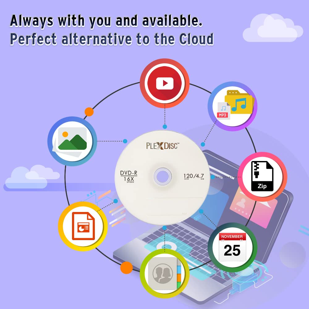 PlexDisc DVD-R 4.7GB 16x Logo Branded Recordable Media Disc - 100 Disc Spindle (FFP) 632-815-BX